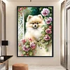 Flowers Pomeranian-11CT Counted Cross Stitch 40*60cm/15.75*23.62in(Big Size)