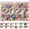 2027 Floral DIY Paper Diamond Painting Wall Calendar Set Special Shaped Partial Drill Monthly Flip Hanging Calendar Kit for Adults Beginners Gift Home Office Decor