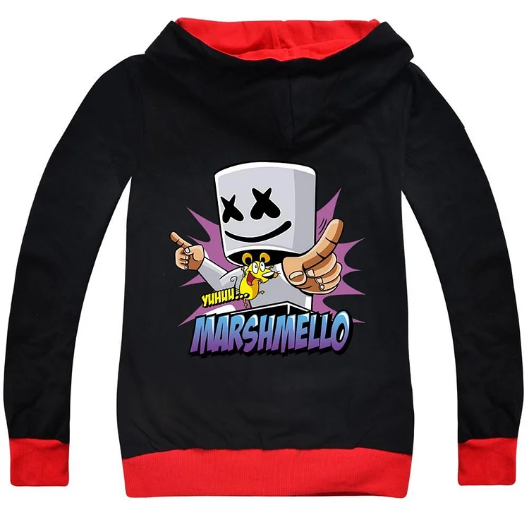 Mayoulove Dj Marshmello Yeah Mouse Boys Kids Cotton Black Zip Up Hoodie Jacket-Mayoulove