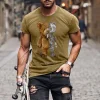 Mens Fashion Mechanical Teddy Bear Printed Casual Tee by Inlyline