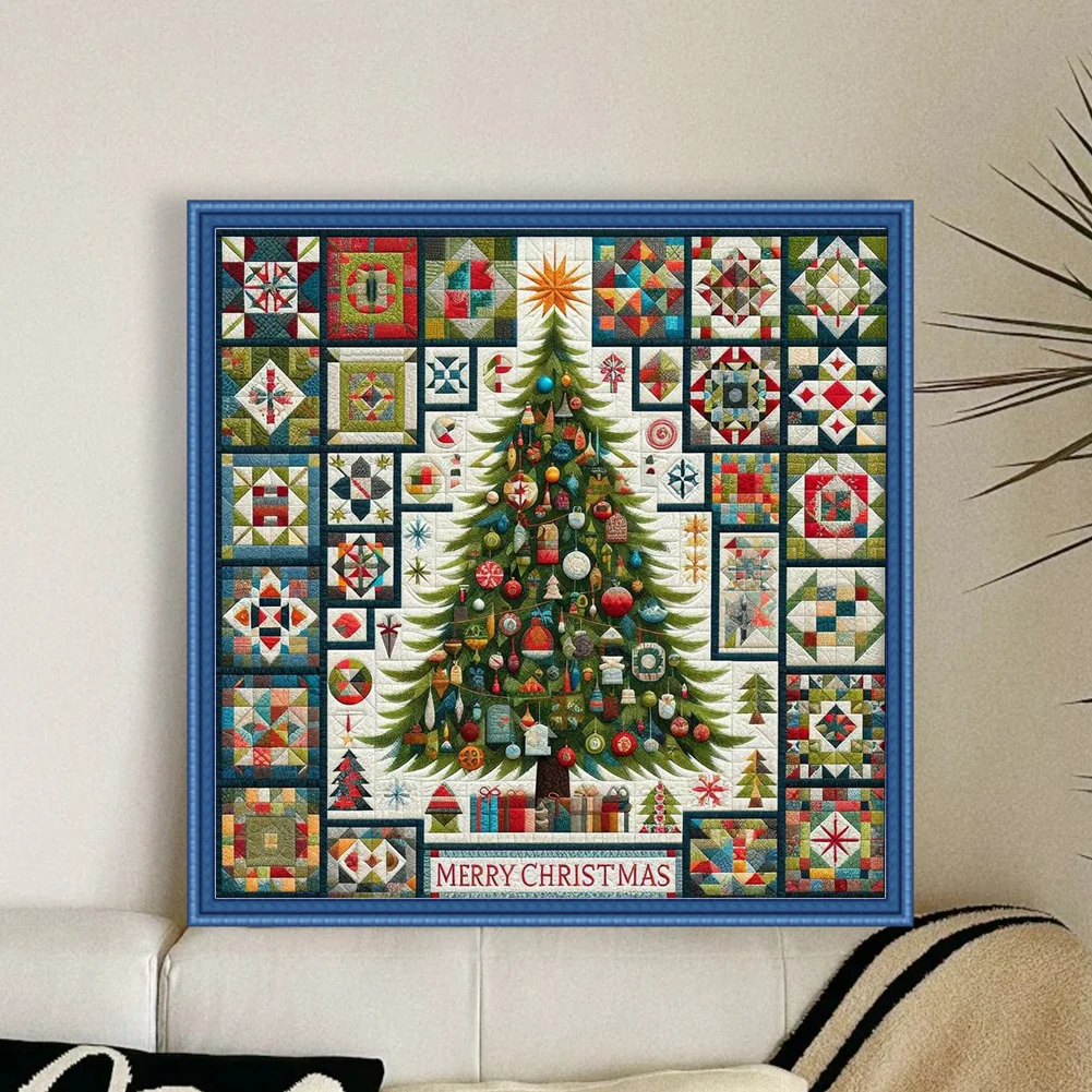 14CT Full Stamped/Counted Cross Stitch Kit - Xmas Tree (40*40CM)