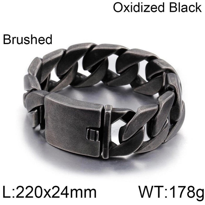 Hip-Hop Solid Color Titanium Steel Plating 18K Gold Plated Men’s Bracelets