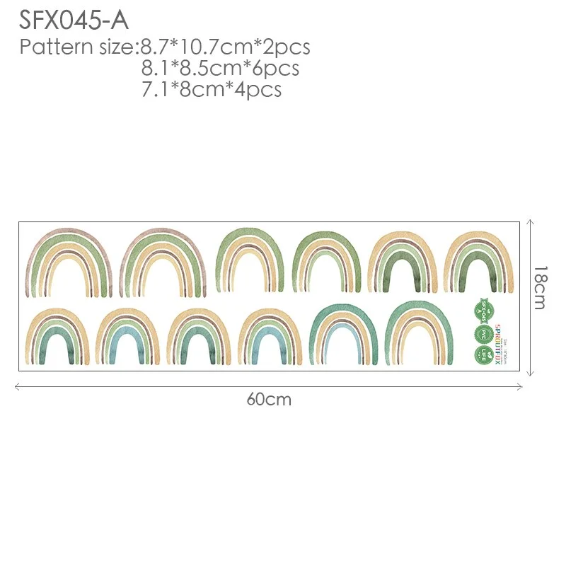 Rainbow Wall Stickers Decoration Baby Room Stickers On The Wall Kids Room Decoration Kids Wall Stickers For Girls Rooms