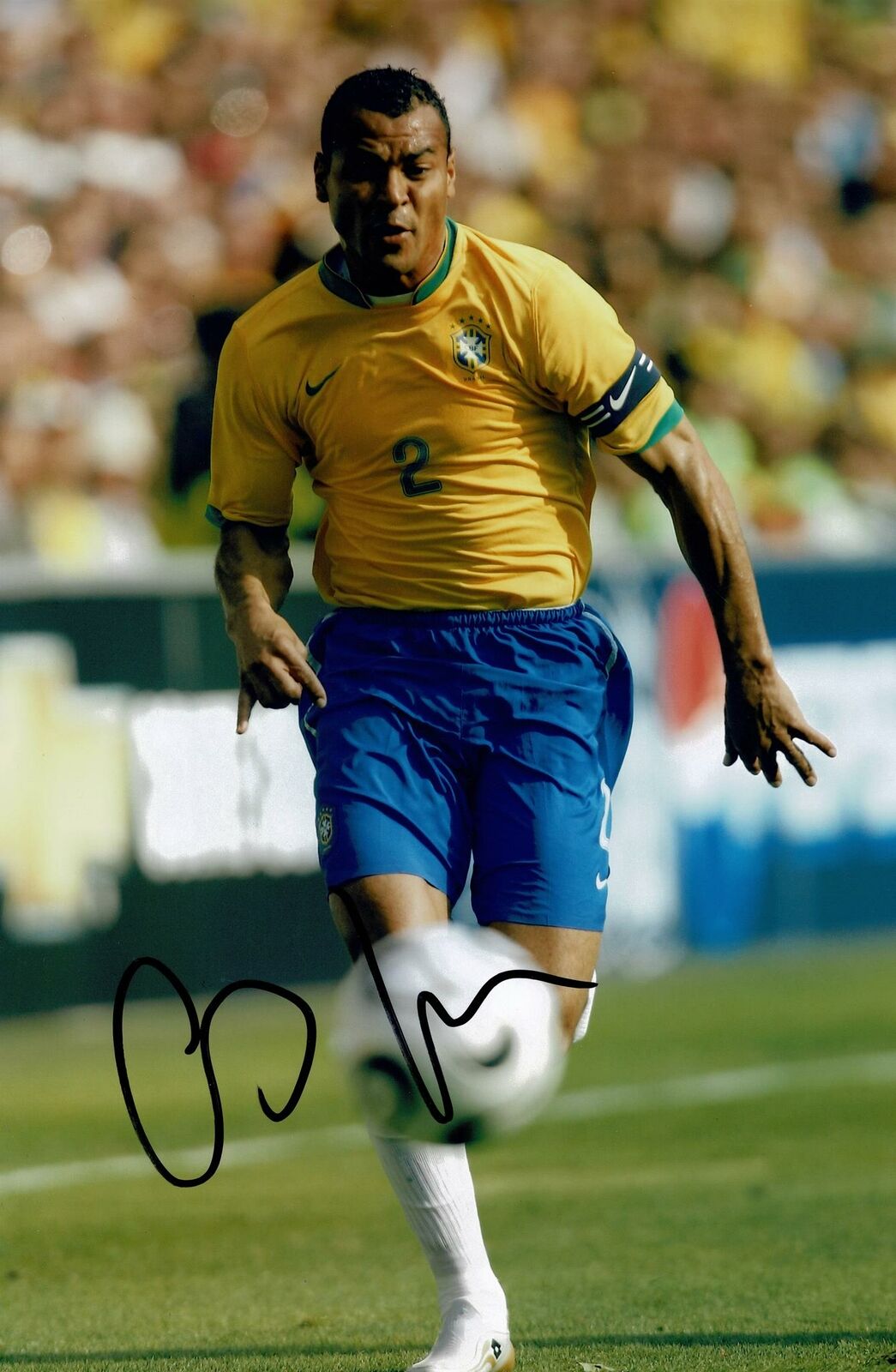 Cafu SIGNED 12X8 Photo Poster painting BRAZIL World Cup Winner Genuine Autograph AFTAL COA (1884