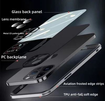 Apple 14/15 straight edge glass phone case