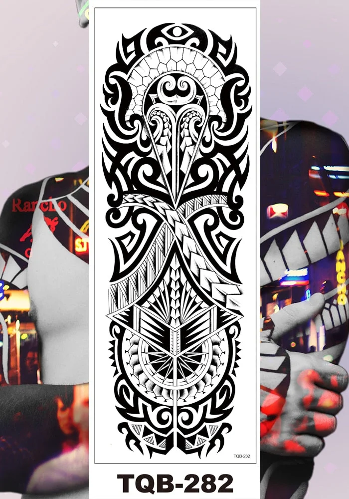 Full Flower Arm Temporary Tattoo Sticker Men Women Adult Girl Body Art Fake Tatoo Characters Love Confession Totem Lily Hotwife