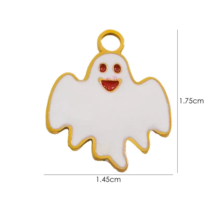 1 Piece 10*14.8mm 8.3*14.8mm 9.1*15.2mm 304 Stainless Steel 14K Gold Plated Pumpkin Skull Grimace Pendant Jewelry Accessories