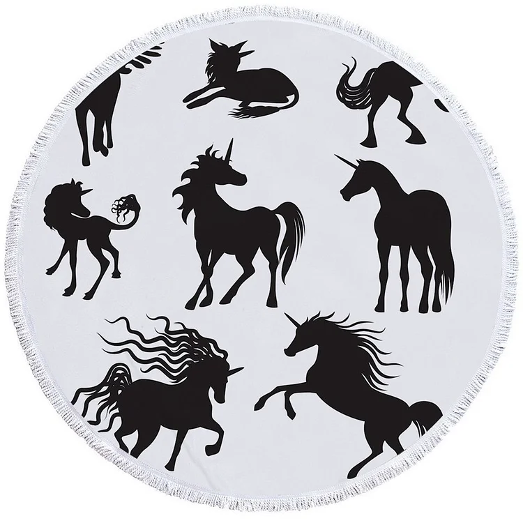 Cartoon Unicorn - Circle Tapestry - 1.5M