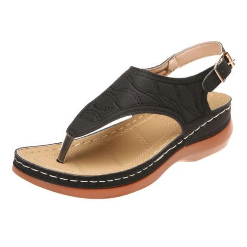 Anti-Slip Low-Wedge Orthopedic Sandals Casual Flat Flip Flops 