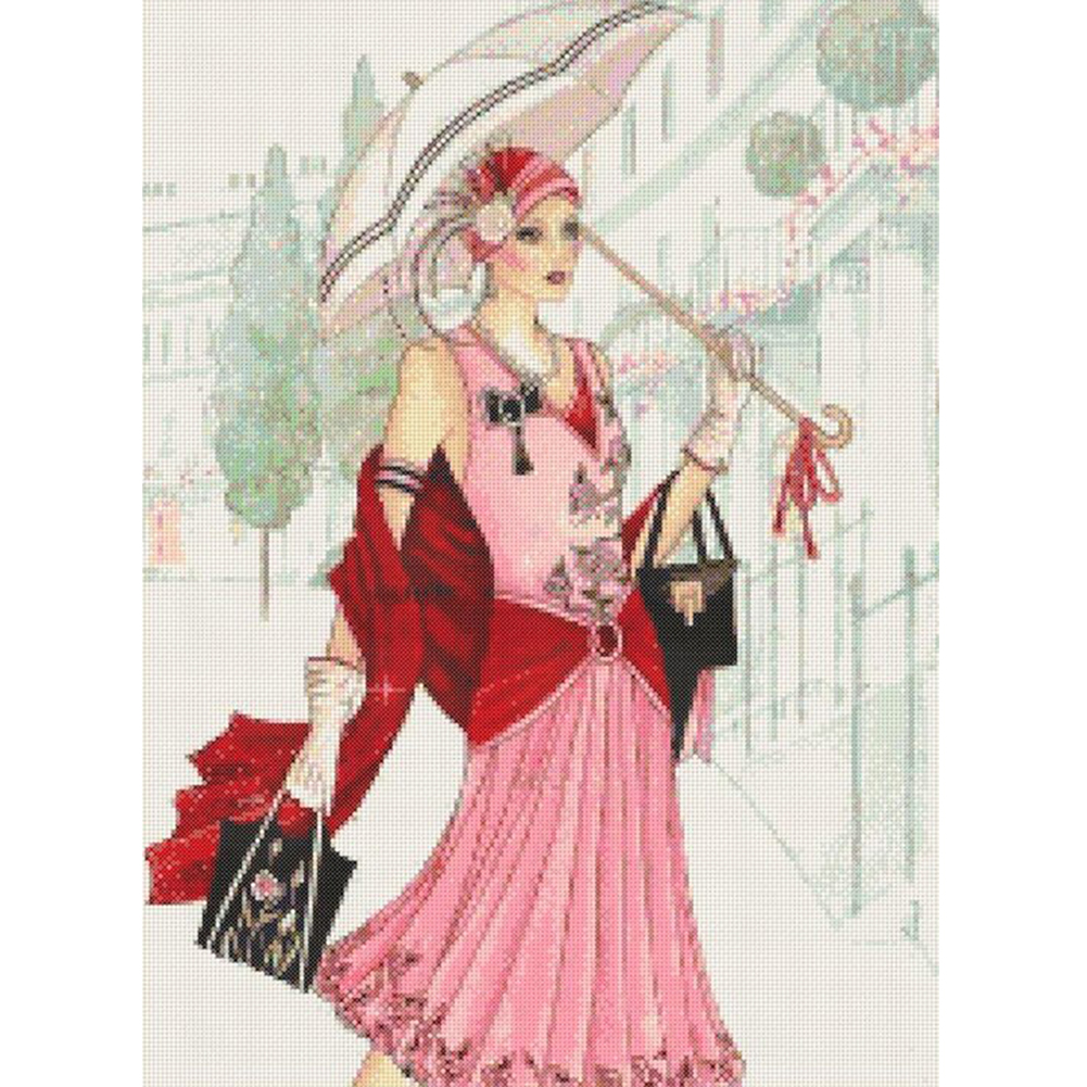 

Elegant Lady - 11CT Stamped Cross Stitch - 30*40CM, 501 Original