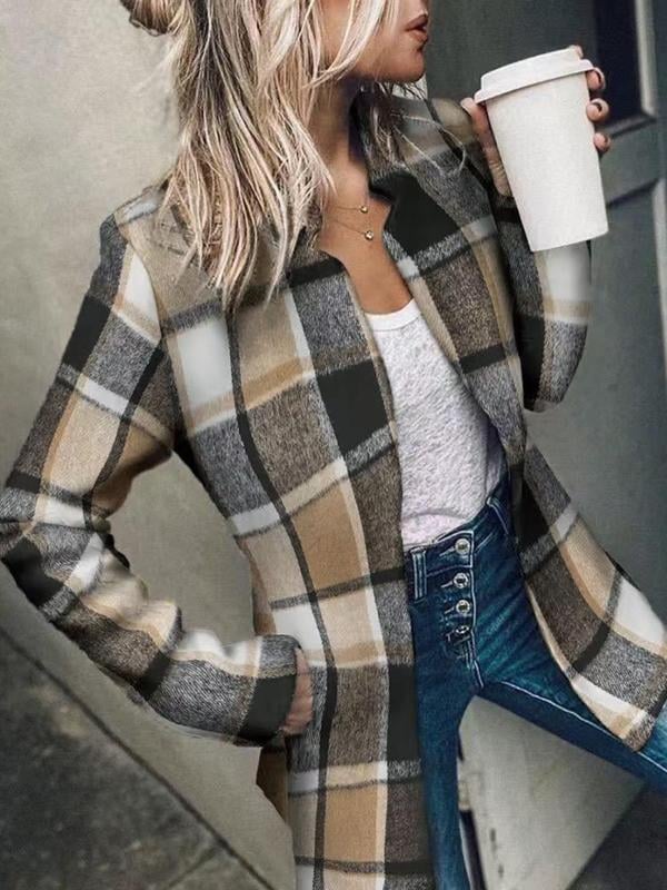 🔥Women's Solid Color Pocket Long Sleeve Open Front Coat