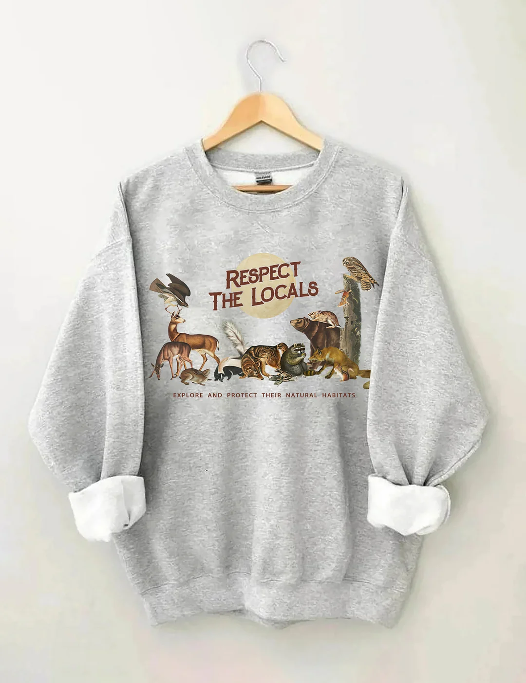 Respect The Locals Woodland Animals Sweatshirt