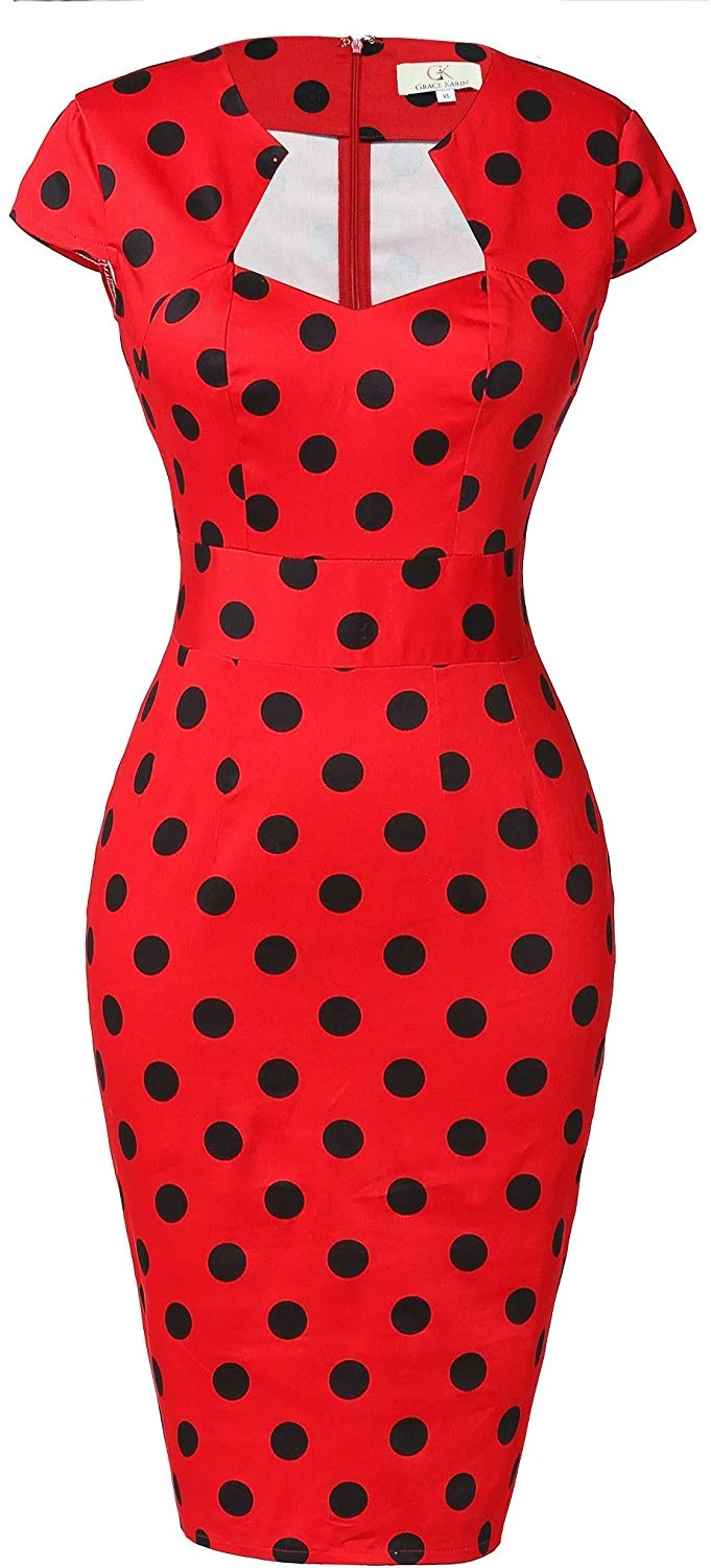 Pencil Dress Vintage Floral Cocktail Dress Cap Sleeve Retro Vintage Pencil Dress