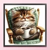 Cat Drinking Coffee-11CT Stamped Cross Stitch 40*40cm/15.75*15.75in