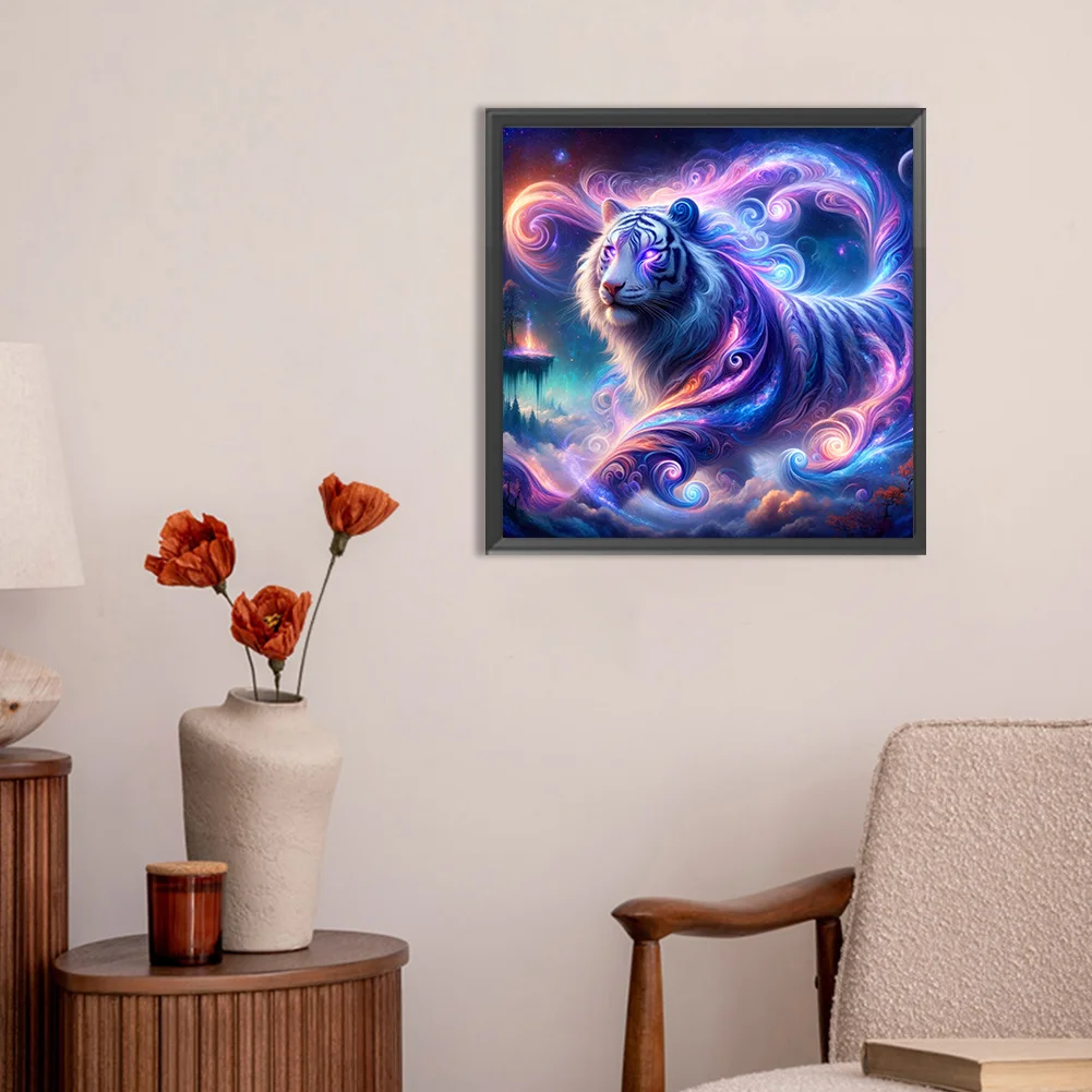 Diamond Painting - Full Round Drill - Purple Tiger(Canvas|30*30cm)
