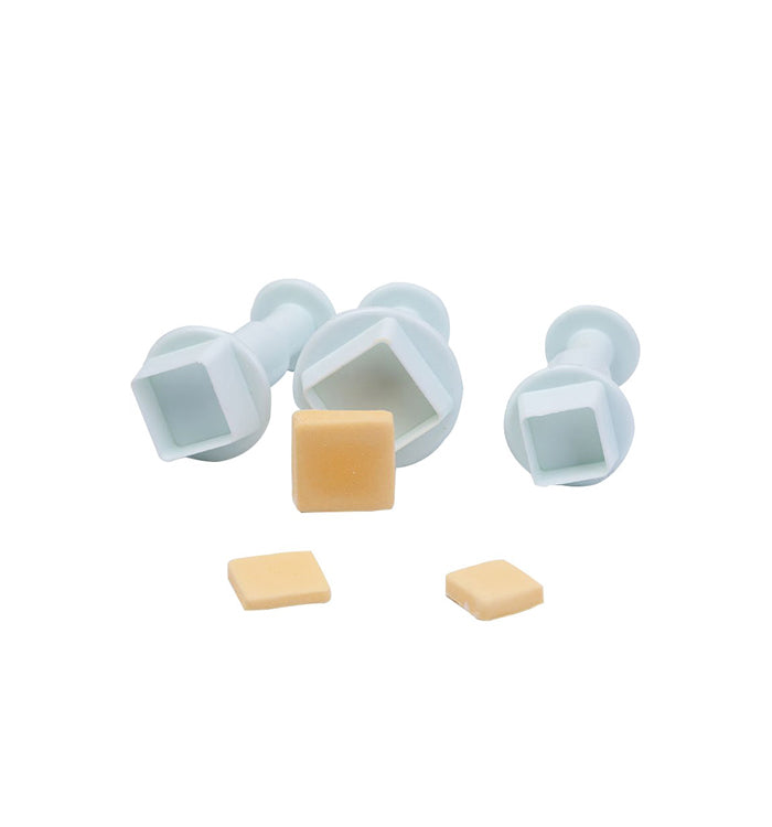 3Pcs Square Blocks Plunger Cutter Cake Decorating Sugarcraft Fondant Moulds