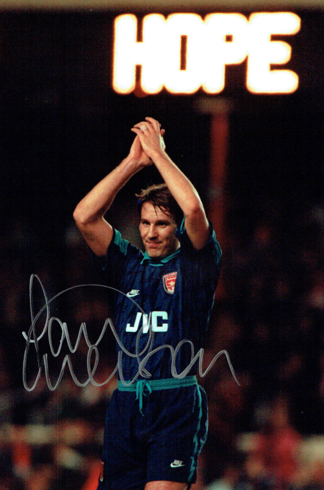 Paul MERSON SIGNED Autograph 12x8 RARE Photo Poster painting Arsenal v AC Milan AFTAL COA