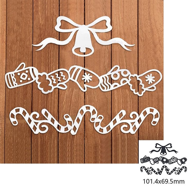 Christmas Bells Gloves Ribbon Metal Cutting Dies For DIY Scrapbook Cutting Die Paper Cards Embossed Decorative Craft Die Cut New