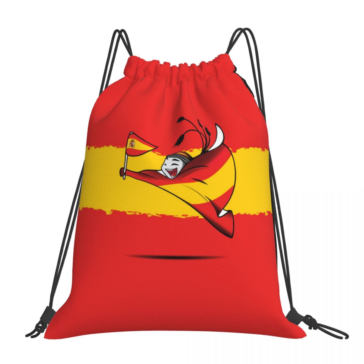 Spain World Cup 2022 Mascot Waterproof Adjustable Lightweight Gym Drawstring Bag
