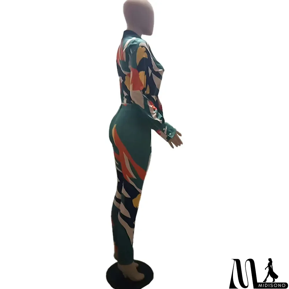 MidiSono - Fashion Ladies Printed Two-Piece Suit