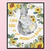 Baby Elephant, Sunflower And Words-11CT Stamped Cross Stitch 40*50cm tapestrymarket