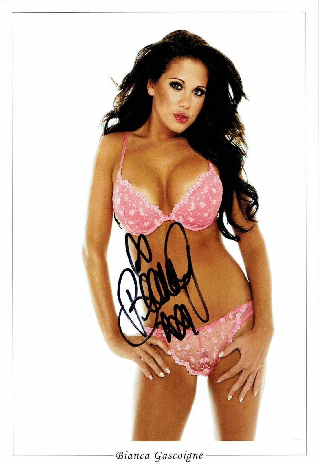 Bianca GASCOIGNE SIGNED Autograph 12x8 Photo Poster painting 3 AFTAL COA Sexy Glamour Model