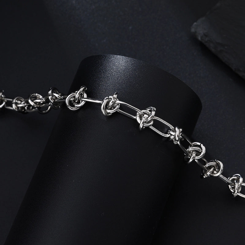 1 Men’s Fashion Casual Silver Stainless Steel Knot Chain