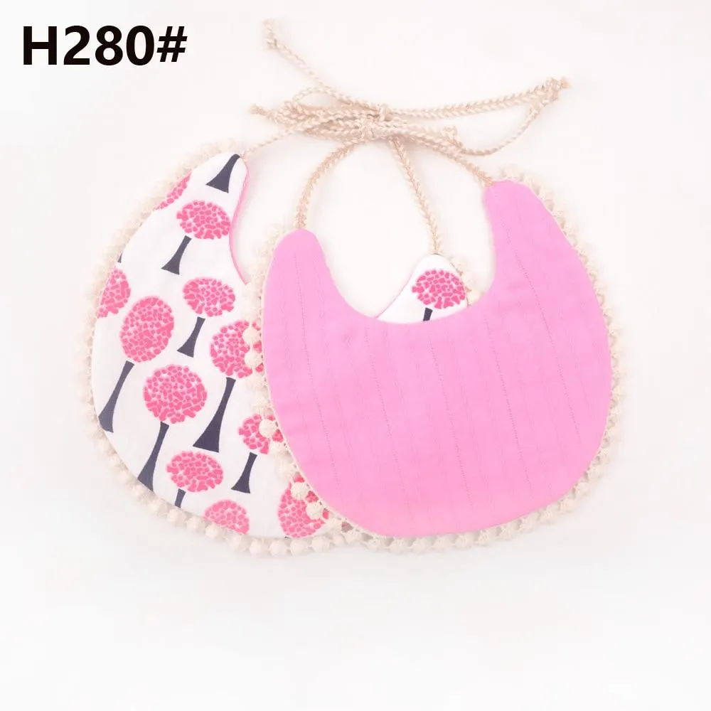 2020 Brand New Infant Baby Girl Boy Bib Kid Toddler Dinner Feeding Tassel Double-deck 100% Cotton Linen Burp Cloths Saliva towel
