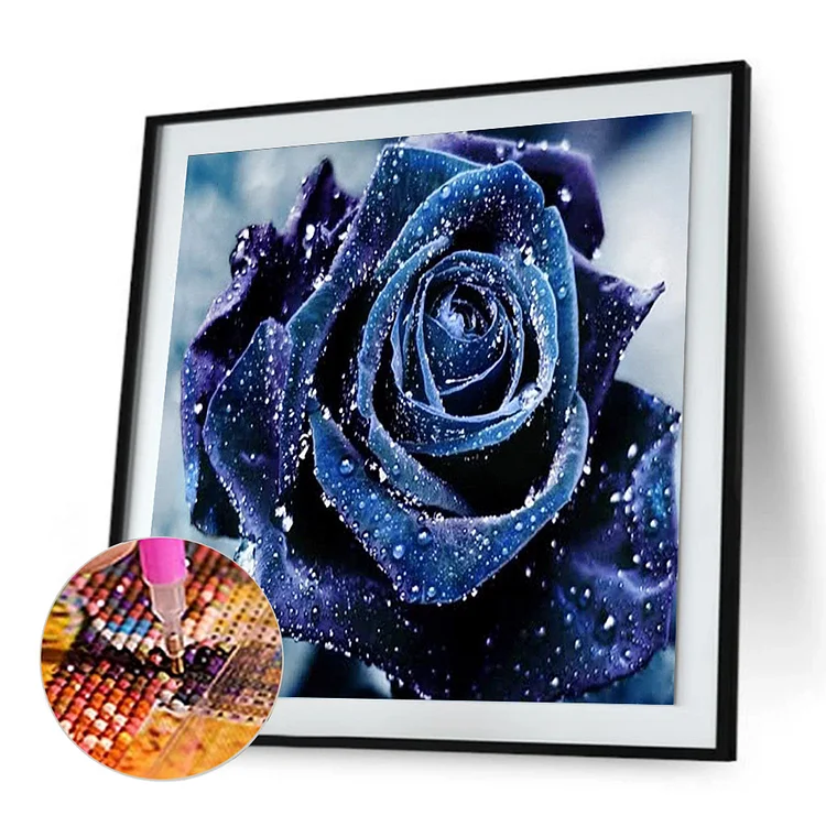 Diamond Art Flowers,5d Full Drill Paint With Diamond Painting Purple Rose  Kit For Adults Painting By Number Kits Home Wall Decor (11.8x11.8inch)