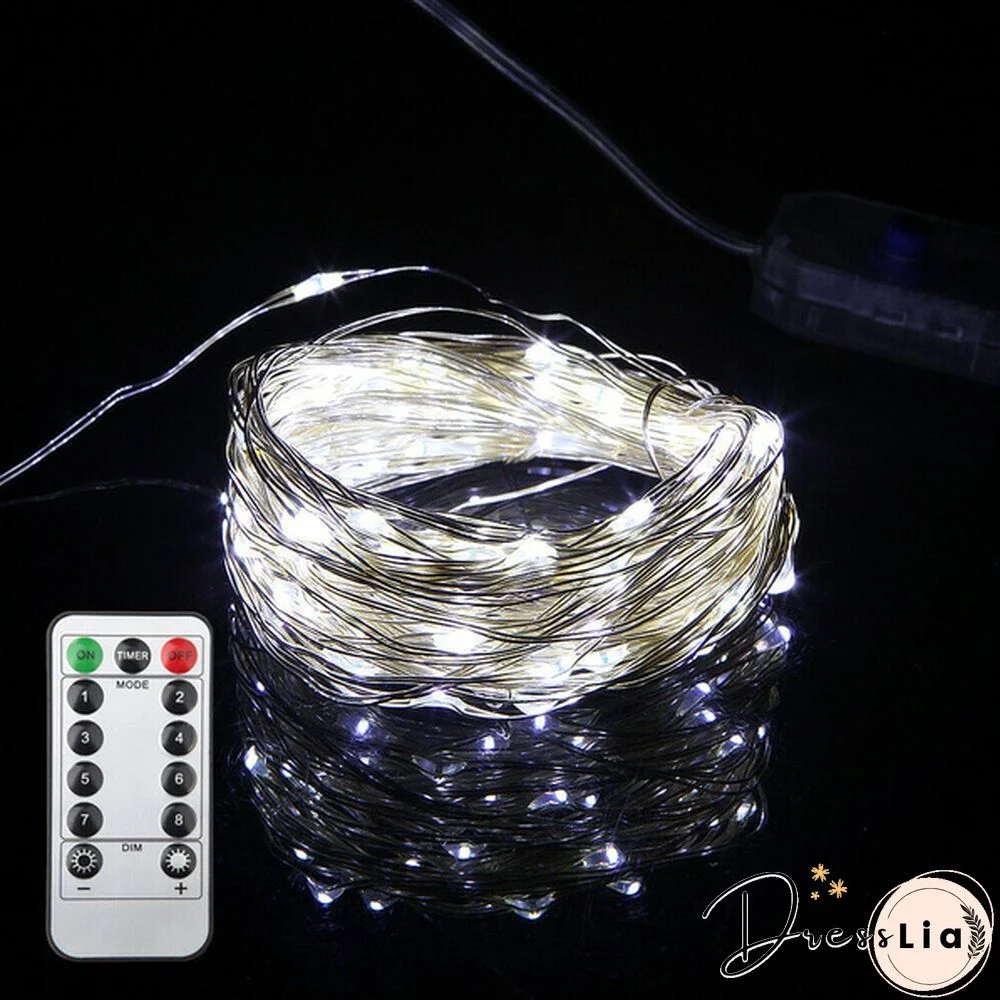 Usb Plug In 50/100/200 Led Micro Copper Wire String Lights Party Fairy Lamp Xmas