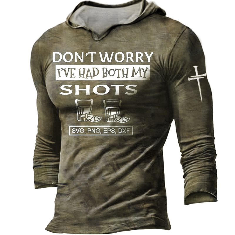 Don't Worry I'Ve Had Both My Shots Men's Retro Tactical Hoodie-Compassnice®
