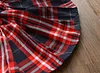 Kid Baby Girl Fashion White Plaid Skirt Set