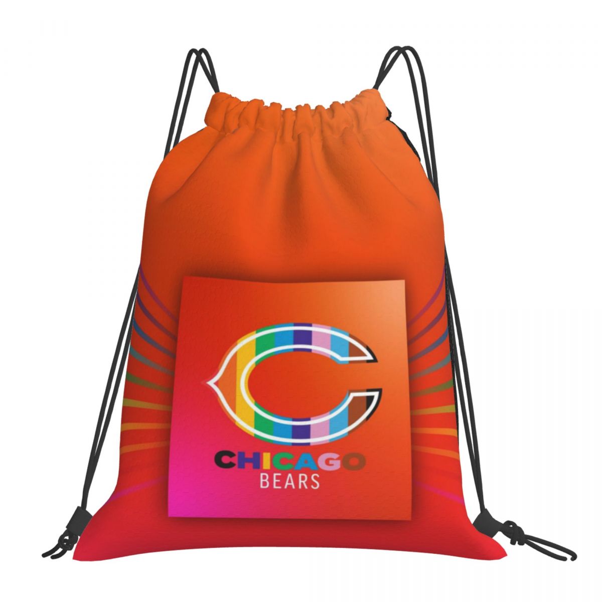 Chicago Bears Pride Month Drawstring Bags for School Gym