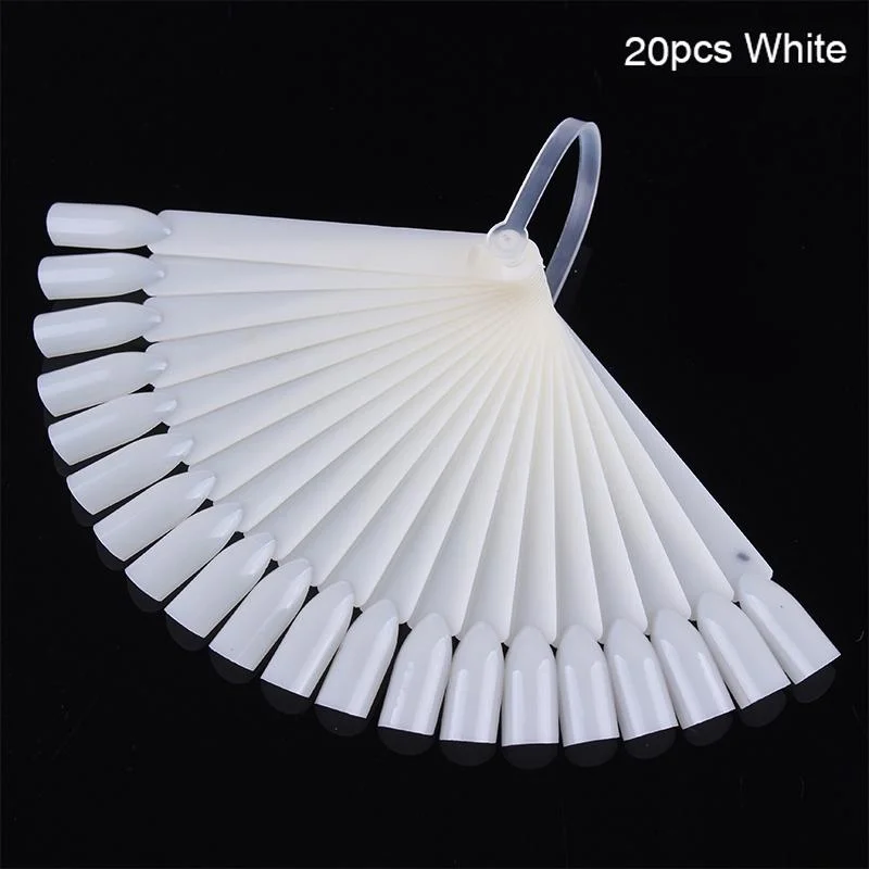 1Set False Nail Tips Fan Nature Nail Art Round Full Cover Display Practice Tools Fake Nails Manicure Acrylic UV Gel Polish-Nail Inspo