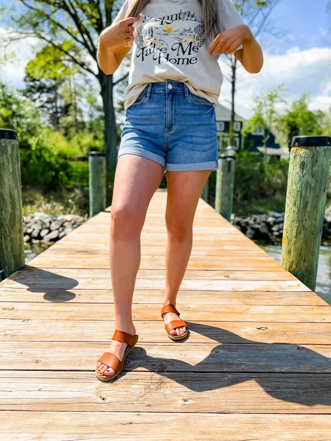 Trendy Double Waist Fashion Denim Shorts