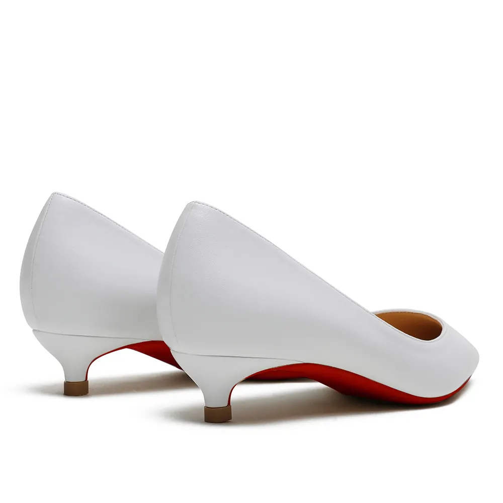30mm Women's Low Heel Kittens Pointed Toe Casual Slip On Matte Pumps-vocosishoes