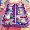 Diamond Art Baggie Holder Large Capacity 20-Grid Diamond Painting Drill Bag Storage Box with Multiple Layers for Organizing Tools Art Supplies And Additions (Purple)