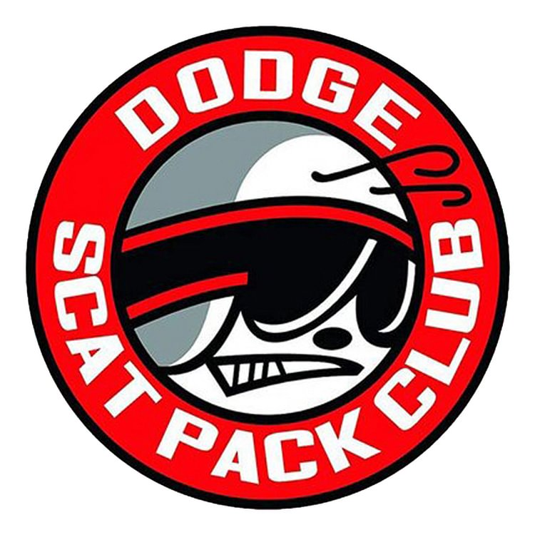 Dodge scat pack club garage - enseignes en étain de forme ronde/enseignes en bois - 30 * 30cm