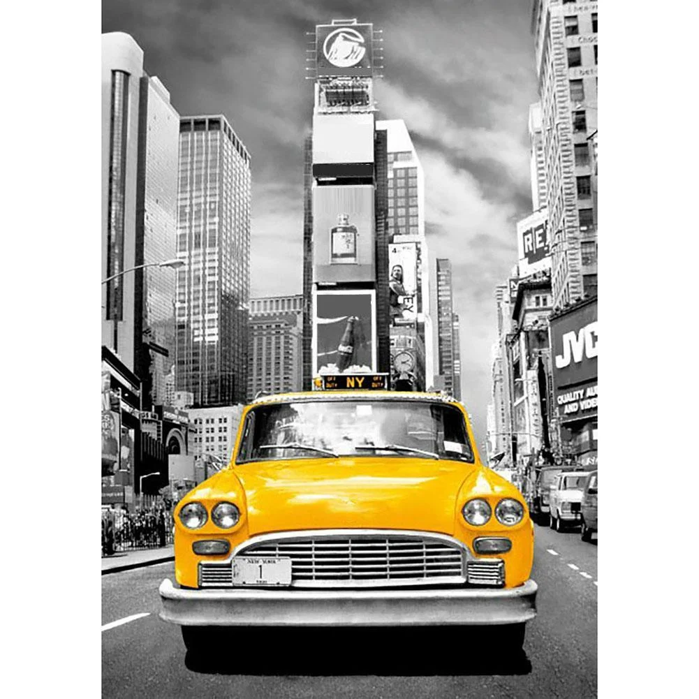 Diamond Painting - Full Round Drill - Yellow Taxi(40*30cm)