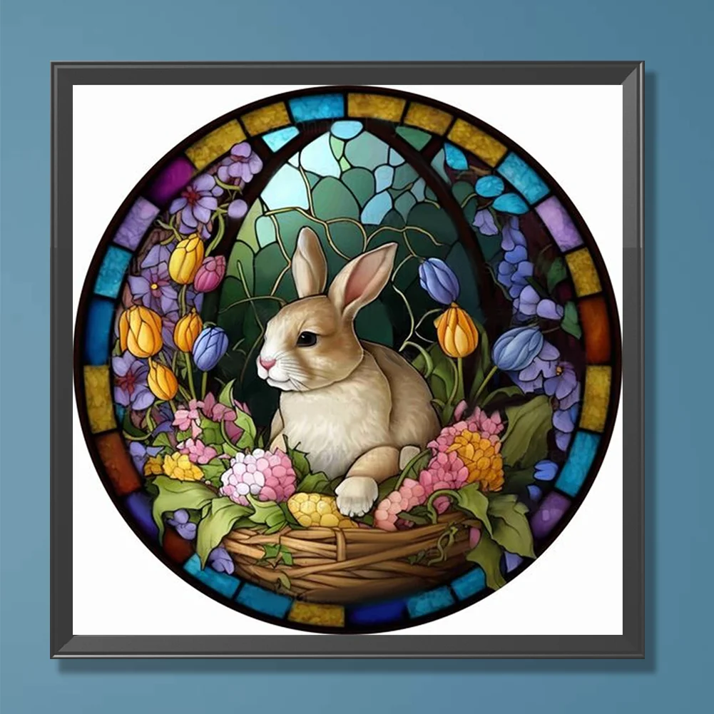 Diamond Painting - Full Round Drill - Stained Glass Dolphin(Canvas|30*30cm)