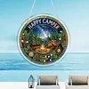 Diamond Painting Single-Sided Acrylic Happy Camper Pendant for Home Wall Door and Window Decoration