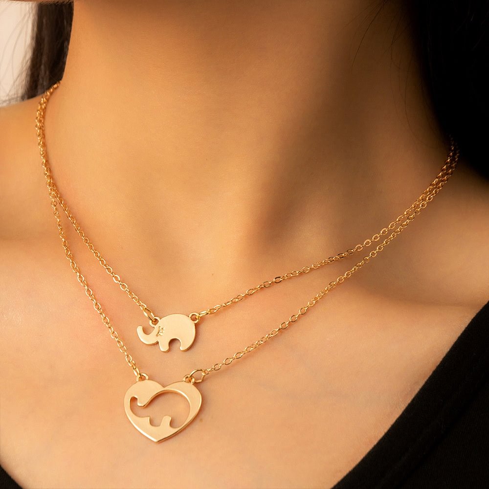Women's Simple Metal Pendant Double Necklace