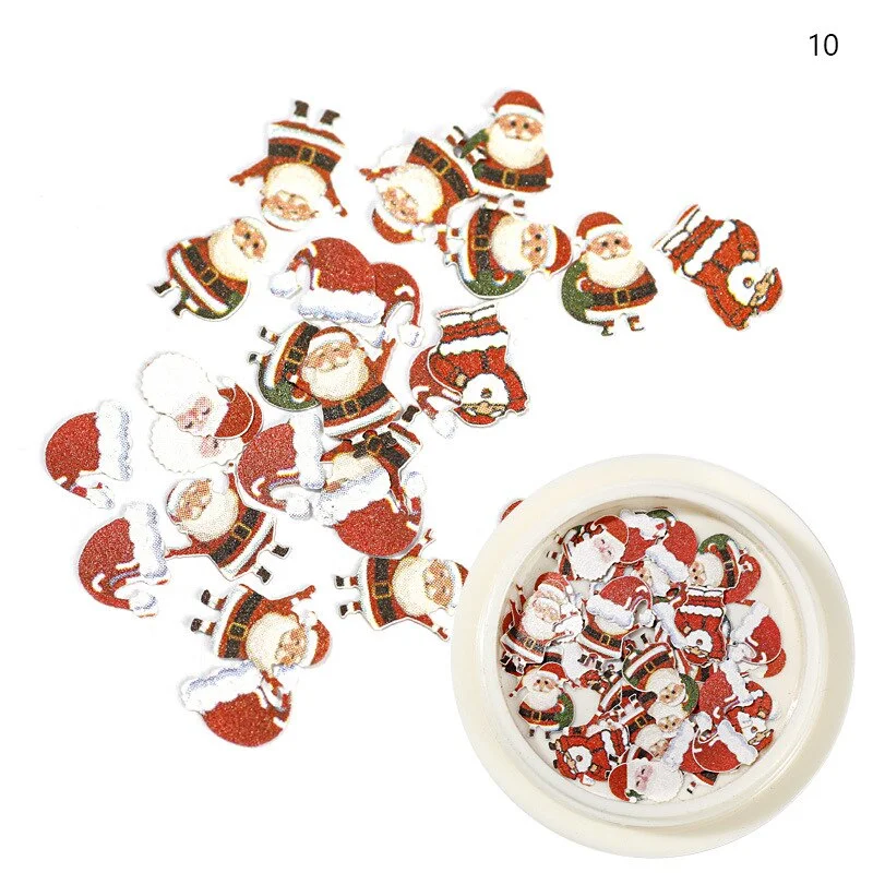 3D Christmas Series Wood Pulp Piece Nail Art Decoration Accessories Manicure Snowflake Snowman Shape Manicure Art Decal