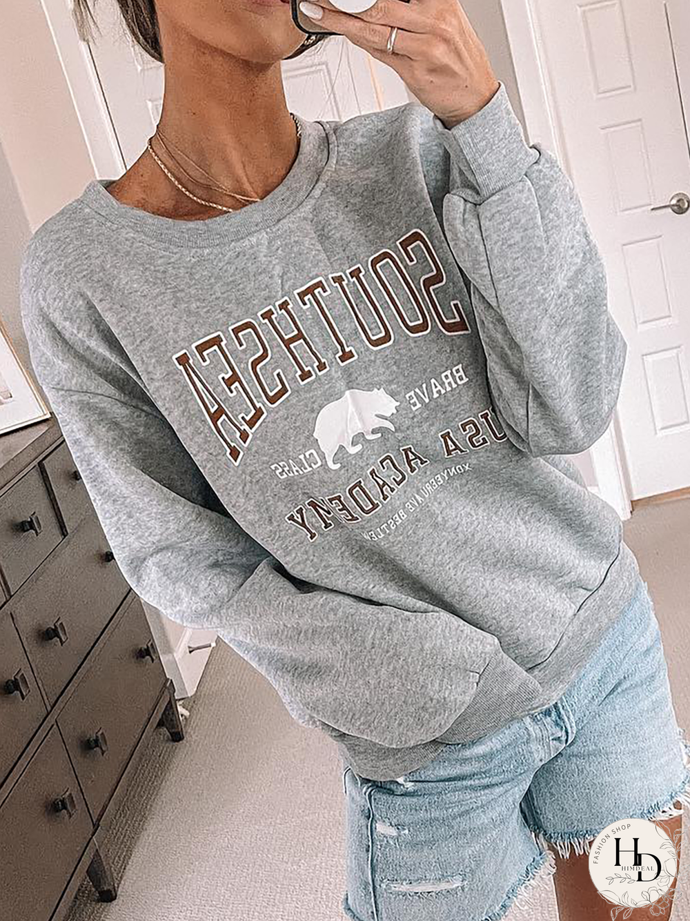 Casual Text Letters Autumn Micro-Elasticity Daily Loose Jersey Long sleeve Regular Sweatshirts for Women