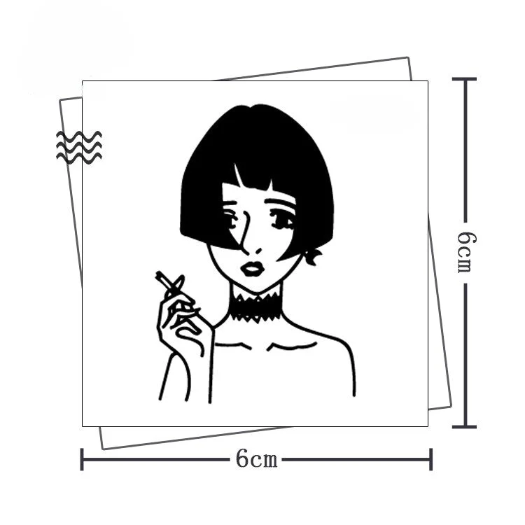 Tattoo sticker Temporary Drawing small Black White sketch Flowers flash Tatoo Body Art Fake Water Transfer Stickers to kid girl