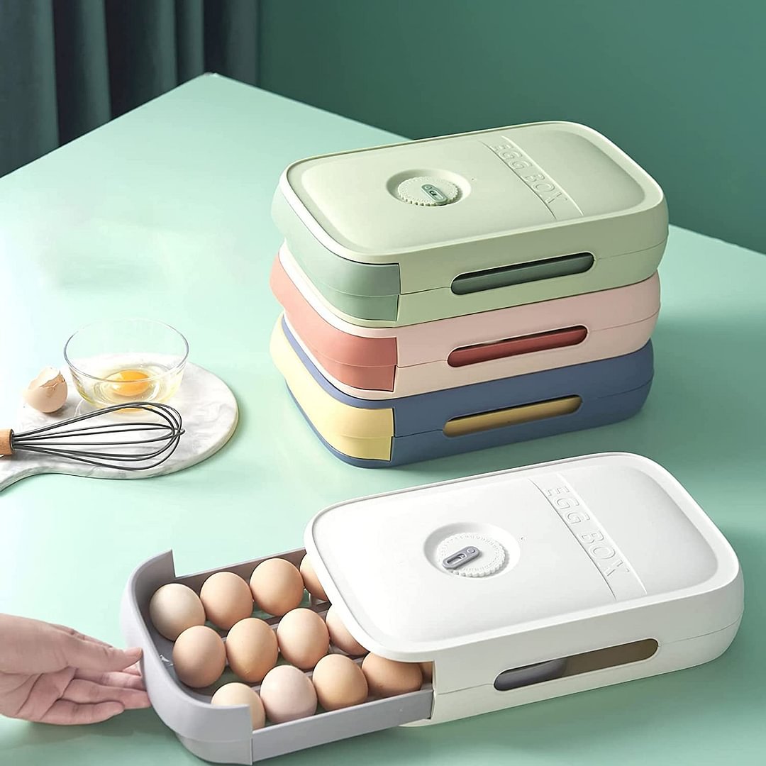 Kitchen refrigerator drawer type egg storage box