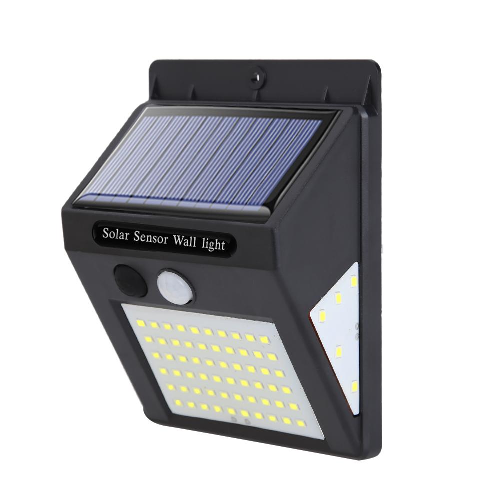 

70LED Solar Three-Sided Motion Sensor Wall Lamp Waterproof Garden Light, One mode, 501 Original