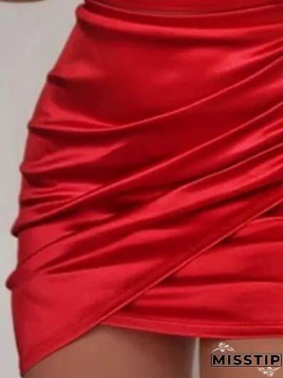Ruched Spaghetti strap Wrap Dress