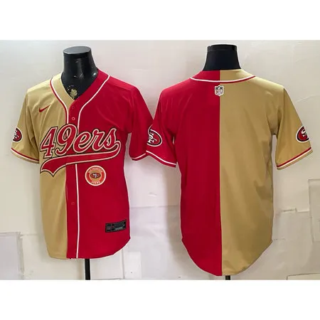 Men's San Francisco 49ers Red Split Cool Base Stitched Baseball Jersey