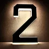 LED Illuminated Modern Address Sign Waterproof Personalized Solar Powered Address Number Dusk To Dawn Adhesive Or Screw Mount for Outside House Light Up Courtyard Hotel Bar